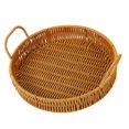 thumbnail image 4 of jifeng Fruit Basket Snacks Tray Organizer Bread Storage Tray Imitation Rattan Decor for 25cm, 4 of 9