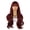 Red, variant on Sandy Blonde Long Curly Wig with Full Bangs - Wavy Headband Hairpiece for Women