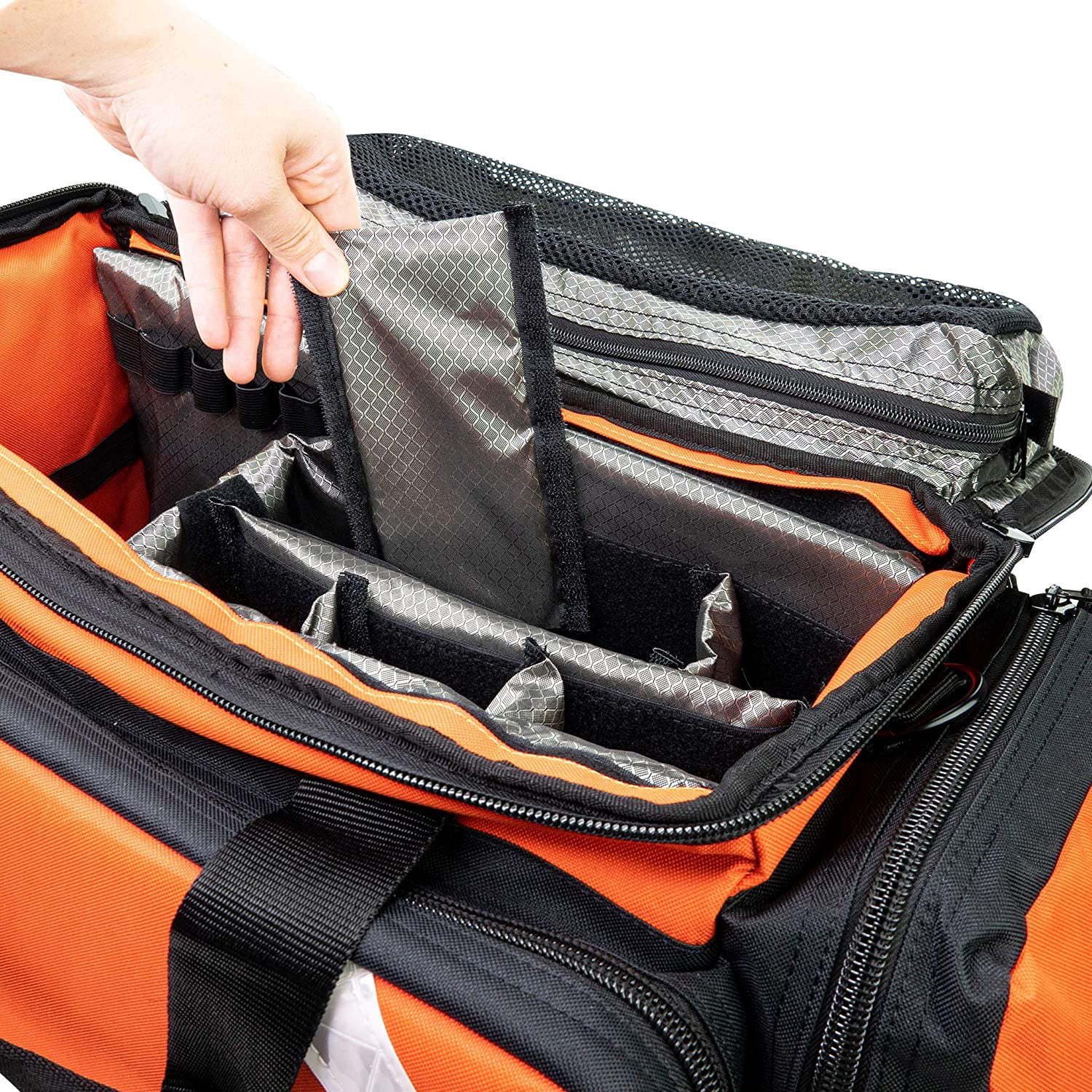 LINE2design Trauma Kit First Aid Fully Stocked EMS Supply Responder Bag - Orange