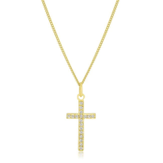 Simple Golden Cross Pendant - Walmart.com