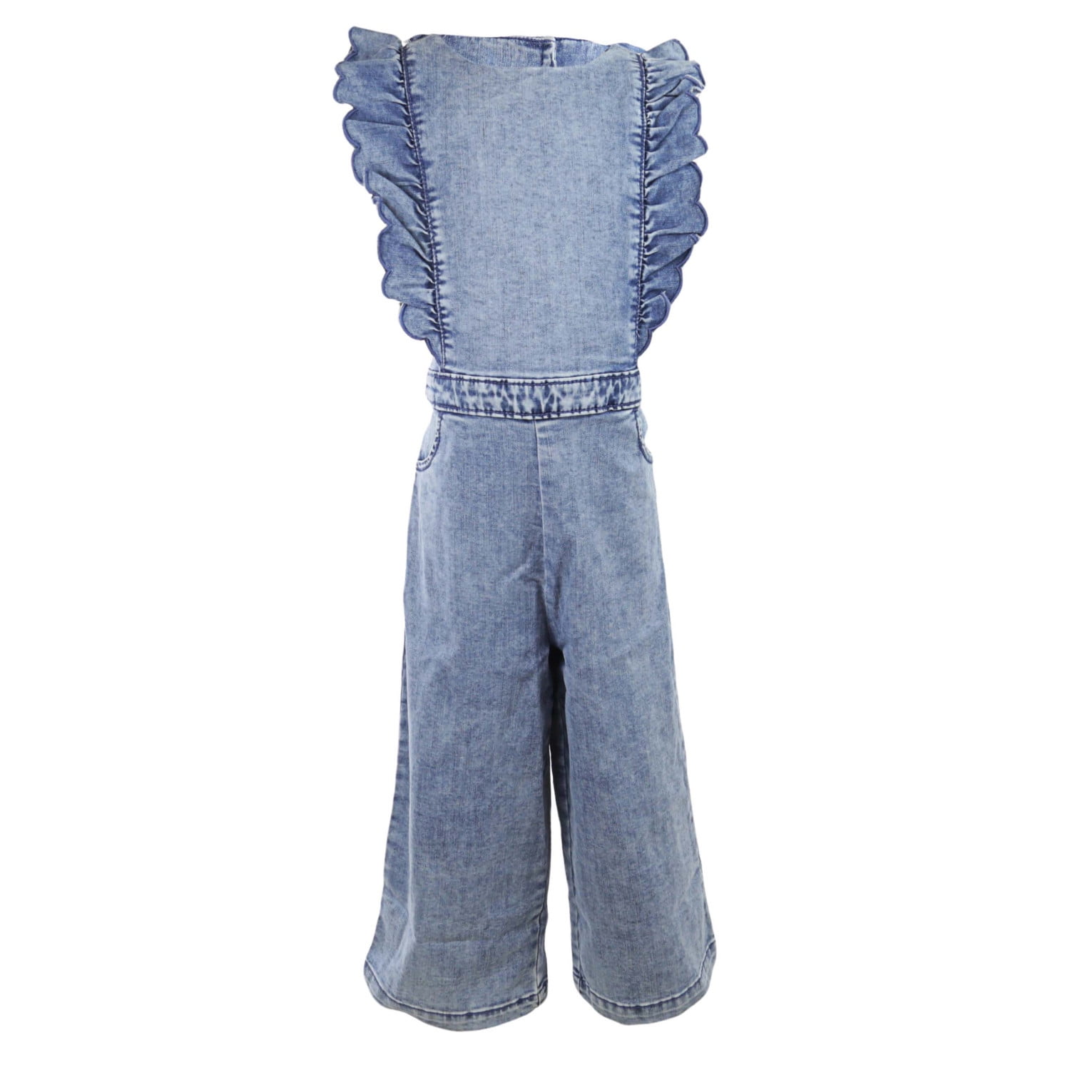 jean ruffle jumpsuit