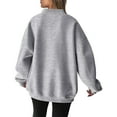 thumbnail image 3 of hxobax Women Oversized V Neck Sweatshirt Fleece Long Sleeve Pullover Hoodie Comfy Top Preppy Clothes, 3 of 7