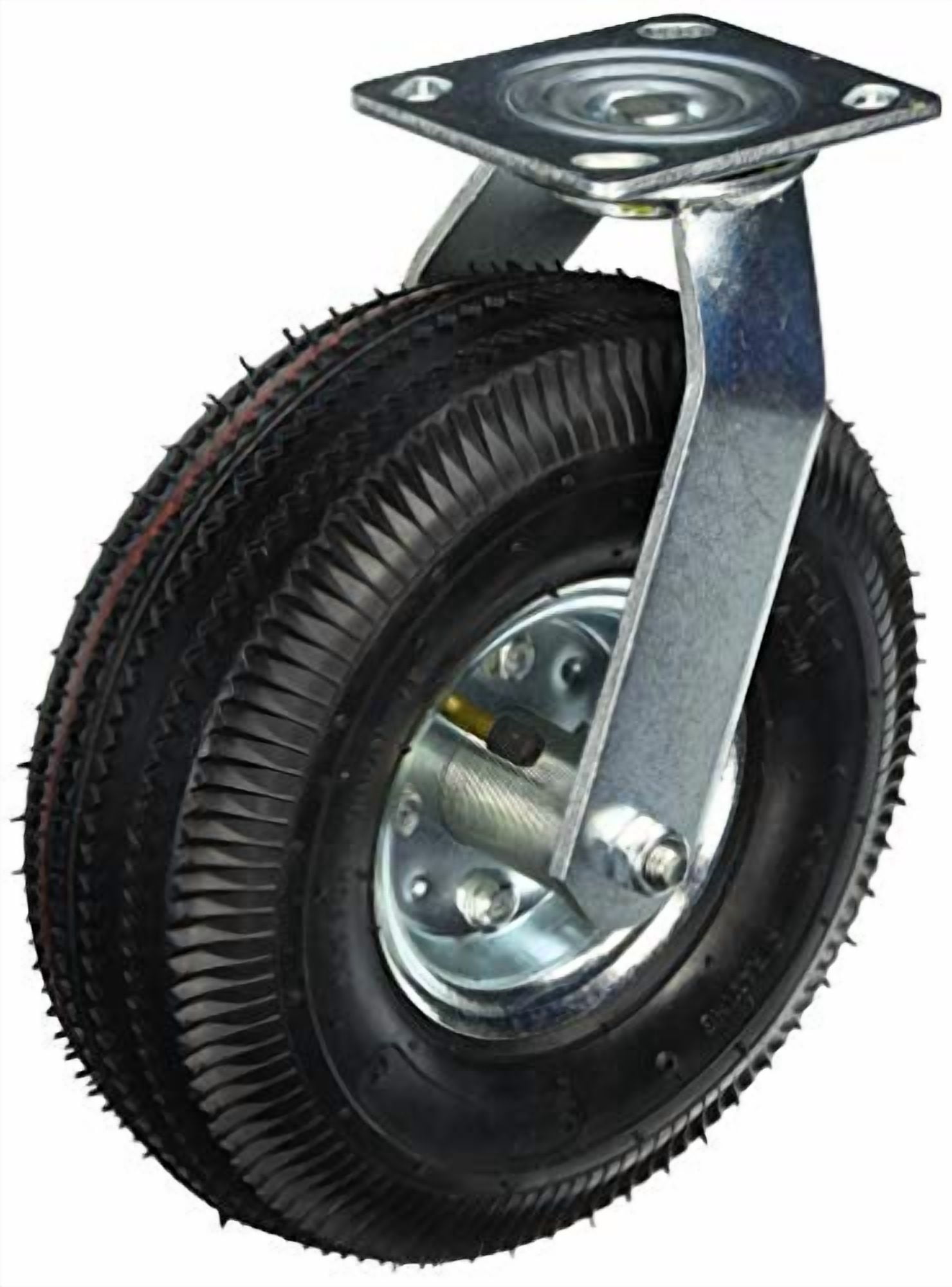 Shepherd Hardware 9796 10-Inch Pneumatic Caster Wheel, Swivel Plate, Steel Hub with Ball Bearings, 5/8-Inch Bore Centered Axle,Black