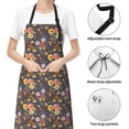 thumbnail image 6 of Lsque Colorful Flowers with Butterfly Waterproof Apron Chef Aprons for Men Heavy Duty Chemical Work Apron Extra Long Grilling Aprons with Adjustable Bib Apron, 6 of 9
