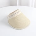 thumbnail image 2 of qolati Sun Visor Hats for Women Wide Brims Straw Beach Hats Summer Packable Ponytail Hats Hand Woven Travel Fisherman Caps, 2 of 3
