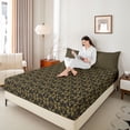 thumbnail image 4 of Feelyou Sheep Skeleton Teen Twin Sheet Sets, Gold Mandala Damask Bedding, 3pcs, 4 of 7