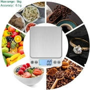 Digital Food Scale,3000g/0.1g Digital Scale,Gram Scale with 2 Trays for Cooking and Baking,Coffee Scale with Back-Lit LCD Display 6 Units, Auto Off, Tare, PCS, Stainless Steel