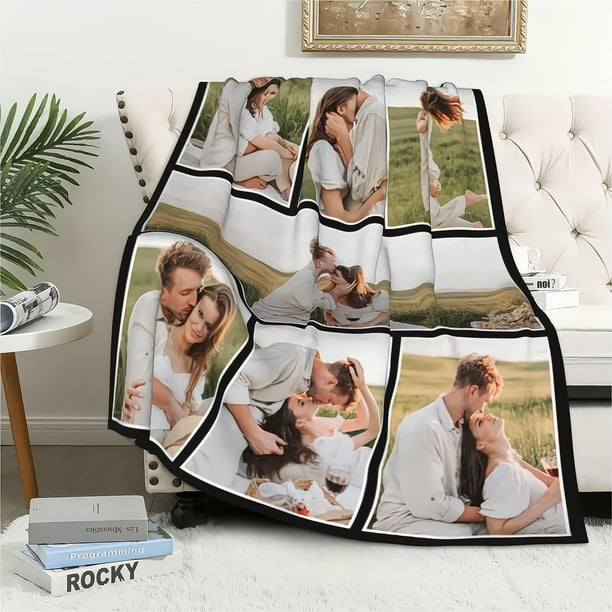 Custom Blanket with Photos Text Personalized Blanket with Pictures Aniversary Gifts for Mom Dad Families Boyfriend Girlfriend Kids Christmas Blanket. Walmart Business Supplies