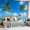 thumbnail image 2 of Prxcm Canvas Wall Mural Peel and Stick Large Wallpaper Palm trees beach Hawaii Wall Art Decor for Living Room Bathroom Self Adhesive and Removable 100in x 144in, 2 of 2