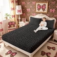 thumbnail image 4 of Meiyoeat Animal Cheetah Print Queen Sheets 4 Pieces, Minimalist Spot Pattern Queen Sheet Sets, Dark Gray, 4 of 6