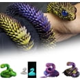 thumbnail image 3 of 3D Printed Snake and Animal Toys - Movable Joint Snake Pet, Adult Fidget Toys for Home Office Decor (11.8 Purple), 3 of 6