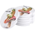thumbnail image 1 of POGLIP Watercolor Frogs Sit on Mushrooms Wooden Grain Set of 2 Car Coaster for Drinks, Absorbent Ceramic Stone Coasters Cup Mat with Cork Base for Home Kitchen Room Coffee Table Bar Decor, 1 of 5