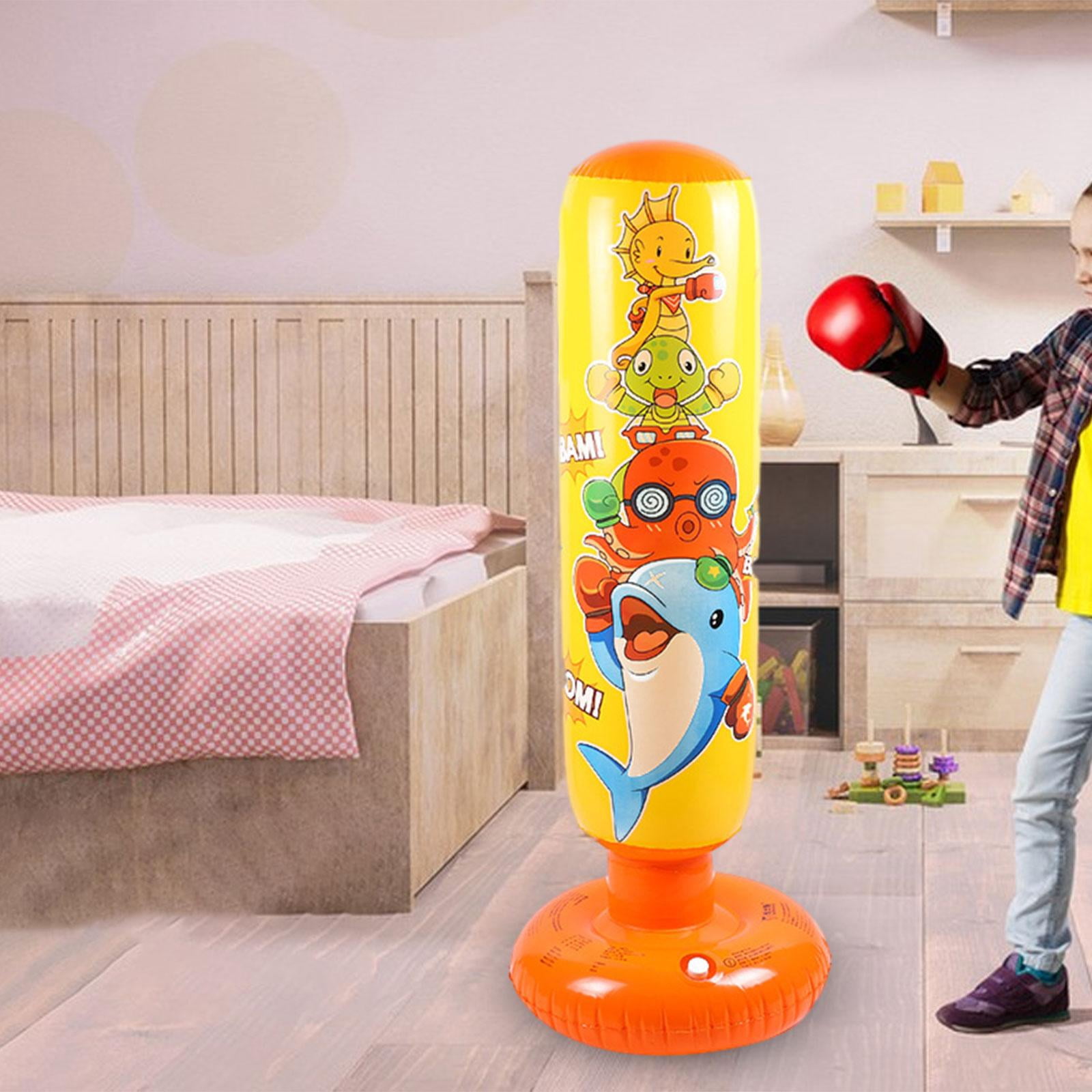 LeeQinersw Freestanding Air Bag Inflatable Boxing Bag Foldable Kids Punching Bag Inflatable yellow