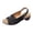 Black, variant on Women's Orthopedic Wedge Heel Sandals, Open Toe Ankle Strap Shoes, Chunky Low Heel Non-Slip Summer Dressy Party Sandals Brown