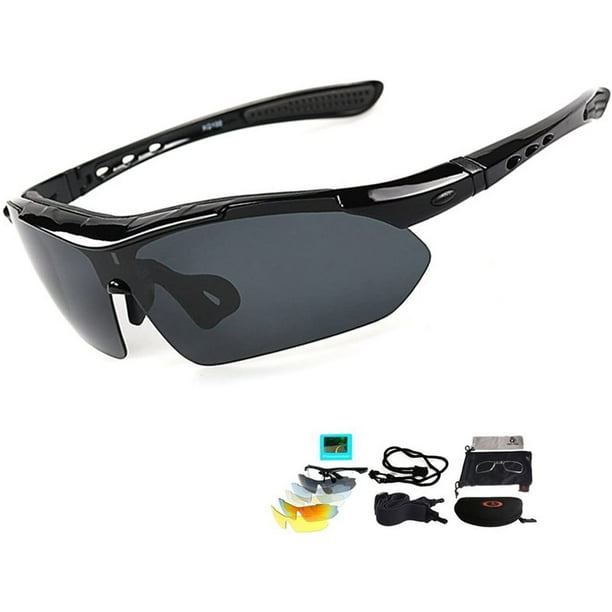 Supermandulit Sports Sunglasses, Bike Glasses, Sports Glasses With Uv400 5 Interchangeable Lenses