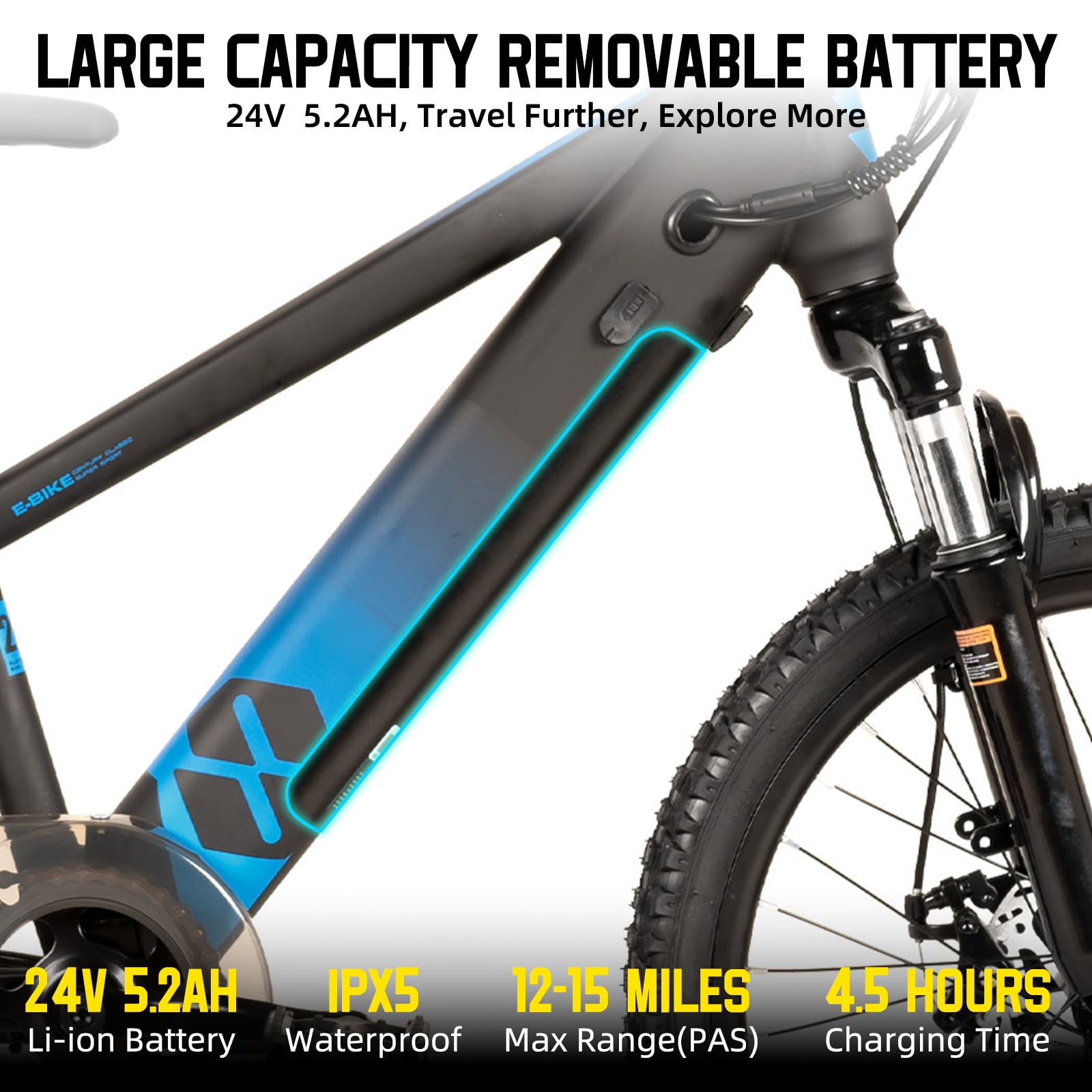 JOYSTAR Electric Bike for Teenagers, Ages 7+ with 250W Brushless Motor, 15 Miles 15MPH Electric Mountain Bicycle with Removable Battery, Multiple Colors