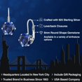 thumbnail image 2 of Gem Stone King 925 Sterling Silver Blue Created Sapphire Dangle Earrings for Women | 5.00 Cttw | Gemstone September Birthstone | Round 8MM, 2 of 6
