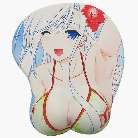 Non Slip Mouse Pad Wifu Mousepad Anime Gaming Pretty Funny Mouse Pad With Gel Wrist Support Purple