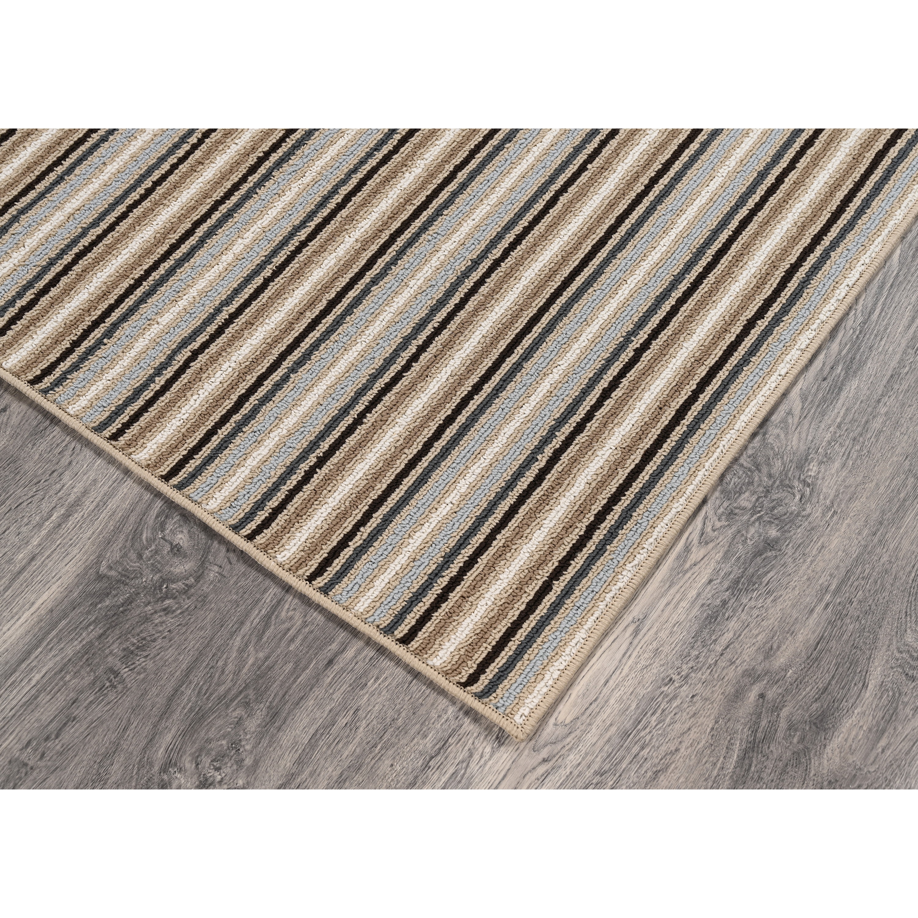 Garland Rug Nantucket Stripe Earth Tone Indoor Area Rug, 7'6" x 9'3"