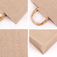 thumbnail image 4 of Bolsa De Compras De Yute Bolsa De Asa De Bambú Anticuada Bolsa De Regalo Natural Exquisita Para Compras De Yute Portátil Con Película Impermeable Para Tienda De Telas De Panadería Advancent HA026771-02, 4 of 5