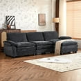 thumbnail image 6 of Capri 122" Oversized Sectional Couch, L Shaped Cloud Couch, Convertible Sofa Set for Living Room, Chenille, Black, 6 of 9