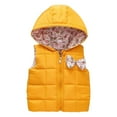 thumbnail image 1 of Gibobby Abrigos de invierno para niños y niñasNiños Niñas Sin Mangas Invierno Bowknot Color Sólido Chaleco De Lana Chaqueta Abrigo Caliente Outwear(Amarillo, 2-3 Años), 1 of 4