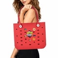thumbnail image 6 of NUOYI PIEIN 2 Sets M+S Women's EVA Beach Bag with Decorative Accessories, Waterproof Daily Leisure Shopping Tote Bag, 6 of 7