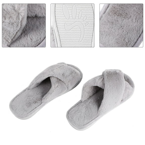 LOLIPPYY Women’s Grey Anti-Skid House Slippers, 1 Pair, Comfortable and Easy to On and Off