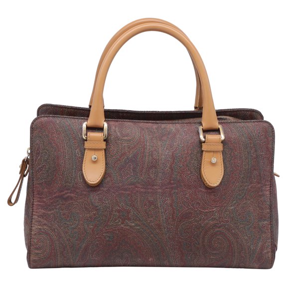 Pre-Owned Etro Paisley Bowling Bag in Multicolour Leather
