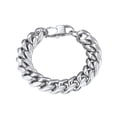 thumbnail image 1 of Pulseras de eslabones cubanos PROSTEEL para Hombre Pulsera de Cadena de plata 14 mm regalo de joyería para mujer 21 cm, 1 of 8