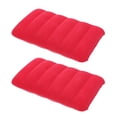 thumbnail image 1 of 2 Pcs 65x45cm PVC Flocking Inflatable Pillow Multifunctional Nap Pillow Waist Cushion for Outdoor Travel Camping (Red), 1 of 6