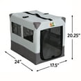 thumbnail image 5 of MidWest Homes for Pets 24" Canine Camper Soft Dog Crate with Synthetic Sheepskin Pad, Gray, 5 of 6