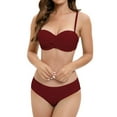 thumbnail image 1 of Women's High Waisted Bikini Two Piece Swimsuit - Vintage Retro Ruched Print Design - Push Up Support with Boyshorts Bottom, 1 of 5