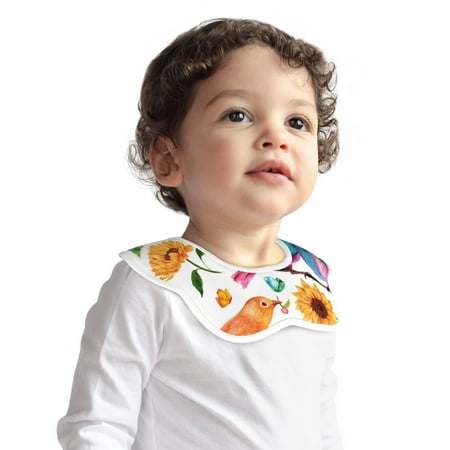 

Fotbe Flowers Birds And Butterflies Pattern Baby Bibs Muslin Drool Bibs for Baby Girl Boy Muslin Cotton Teething Bibs Muslin Bibs Baby Drooling Bibs