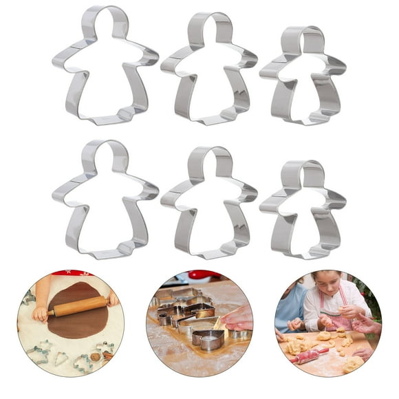 HEALEEP 6pcs Gingerbread Cutouts Shortbread Mould Baking Tools for DIY Enthusiasts Birthday Party