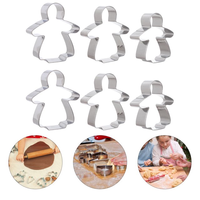 HEALEEP 6pcs Gingerbread Cutouts Shortbread Mould Baking Tools for DIY Enthusiasts Birthday Party