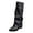 Black, variant on Rotm Womens Boot Women's Mid Calf Boot,Round Toe Low Heel Comfort Slouchy Bootie with Side Zipper White,Size 9