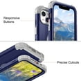 thumbnail image 3 of iPhone 13 Case 6.1", Decase Slim Hybrid Heavy Duty Rugged Defender Armor Cover Shockproof Anti-Scratch 3 In 1 Silicone Bumper Hard PC Back  Case for Apple iPhone 13 6.1", Darkblue, 3 of 6