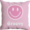 thumbnail image 2 of Preppy Throw Pillows Covers Decorative Cute Preppy Aesthetic Pillow Covers Pink Smile Face Butterfly Flower Pillow Case for Teen Girls Bedroom Home, 18 x 18 Inch, 2 of 6