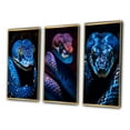 thumbnail image 3 of Designart "Wildlife Portrait Blue Viper Snake" Animals Snake Framed Wall Art Set Of 3 - Blue Snake Frame Gallery Wall Set For Home Decor, 3 of 6