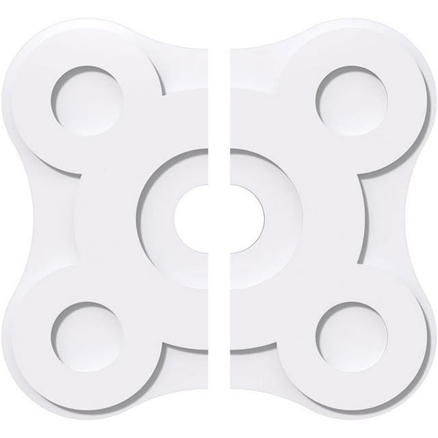 Ekena Millwork CMP30LA2-05000 30 in. OD x 5 in. ID Square Luna Architectural Grade PVC Contemporary Ceiling Medallion - 2 Piece