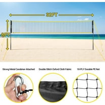 Official 32x3Ft Portable Volleyball Net Set with Poles, Ball, Pump, Boundary Lines & Carry Bag, Height Adjustable for Beach, Yard & Garden