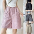 thumbnail image 2 of Pantalones cortos Cargo de secado rápido para mujer, ropa de playa para el hogar, ocio, para interiores y exteriores, holgados, a la moda, novedad de verano, 2 of 4