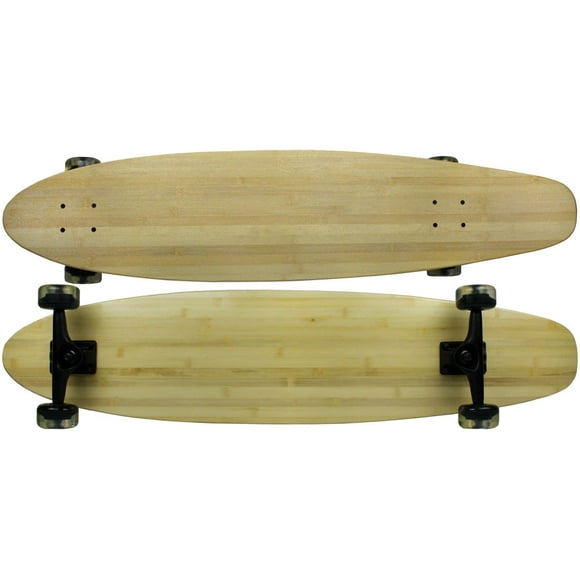 Moose Longboard Kicktail en Bambou 9 Pouces x 40 Pouces 65 mm Kryptonics Roues Transparentes