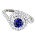 thumbnail image 2 of Mauli Jewels Rings for Women 1.60 Carat Interwined Design Diamond And Tanzanite Ring 4-prong 14k White Gold, 2 of 6