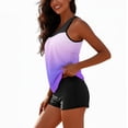 thumbnail image 6 of Womens Bathing Suits Two Piece Tank Tops Boyshorts Swimsuits High Waist Tummy Control Gradient Tankini Swimwear, S, 6 of 7