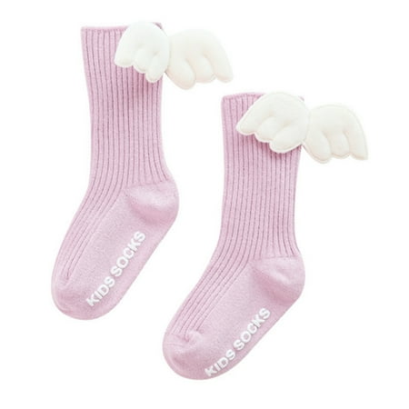 

✪ Newborn Baby Knee High Socks Cute 3D Angel Wings Anti-Slip Cotton Tube Stockings
