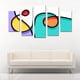 thumbnail image 2 of Cuadro decorativo abstracto formas coloridas juego de 5 piezas 150x80 cm ideal para sala oficina recámara o espacio moderno, 2 of 5