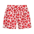 thumbnail image 6 of Girls Beach Shorts Casual Vacation Athletic Swim Shorts Cute Elastic Waist Kids Summer Shorts with Pocket Holiday, Red, 2 Years, 6 of 6