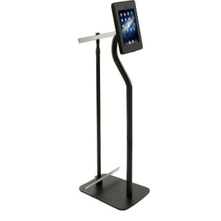 Displays2go Touch Screen Floor Stand iPad and Android VESA 75mm x 75mm and 100mm x 100mm Aluminum Silver